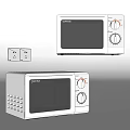 White Kitchen Appliances Featuring Two Gorenje Microwaves And Power Socket 3d model