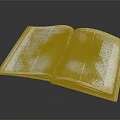 Old Open Book Display With Yellowed Pages And Text Content 3d model
