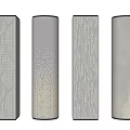 Modern Decorative Columns with Square Cylindrical Shapes and Intricate Patterns in Contemporary Design Style