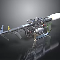 Modern Tactical Weapon With Mechanical Structure White Barrel Gear System And Magazine