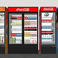 Commercial Beverage Display Refrigerators with Coca-Cola Pepsi Drinks Bottles and Cans 3d model