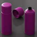 Stylish Purple Cosmetic Containers for Perfume Featuring Spray Can and Lidded Cylindrical Design