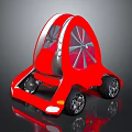 Red Modern Creative Furniture With Unique Wheel Structure And Stylish Design