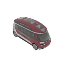 Modern Red And White Bus Exterior Design With Sleek Body And Large Windows