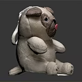 Cute Pug Stuffed Toy As Decor On Living Room Furniture