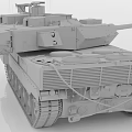 Modern Military Tank 3D Model with Turret Cannon and Tracks in Detailed Rendering