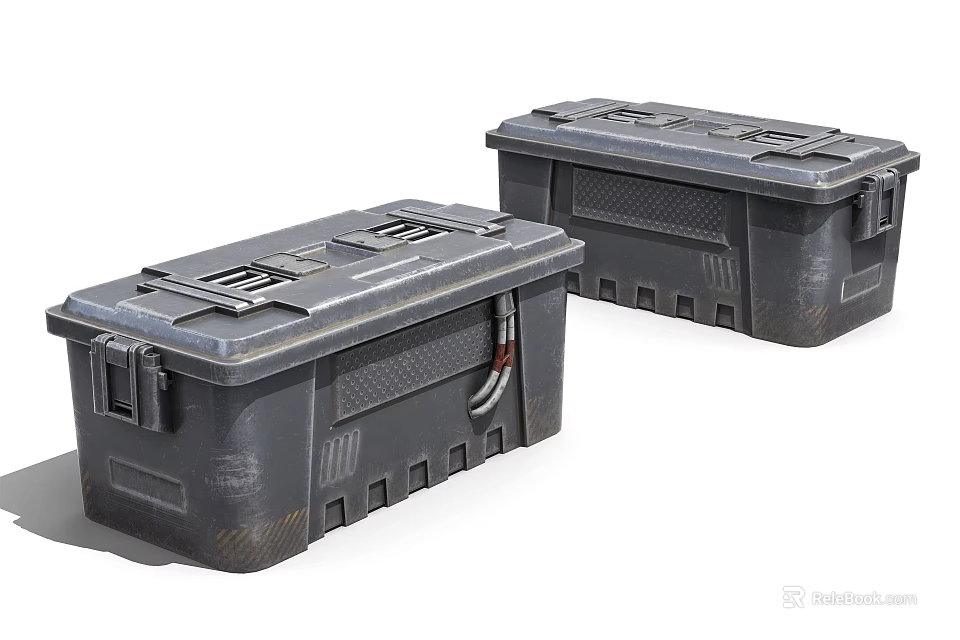 Durable Heavy Duty Hardware Tool Storage Boxes With Secure Latches And Handles 3d model 
