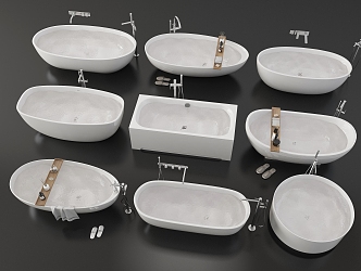 Bathtub Bidet Integrated Bathtub Independent Bathtub Round Bathtub GROHE Bathtub Ergonomic Bathtub Bathroom toiletries Slippers 3d model