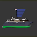 Modern Yacht With Solar Sails Multi Decks And Helicopter Pad 3d model
