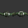 Tactical 3D Characters in Green Uniforms with Backpacks and Protective Gear Dual Views