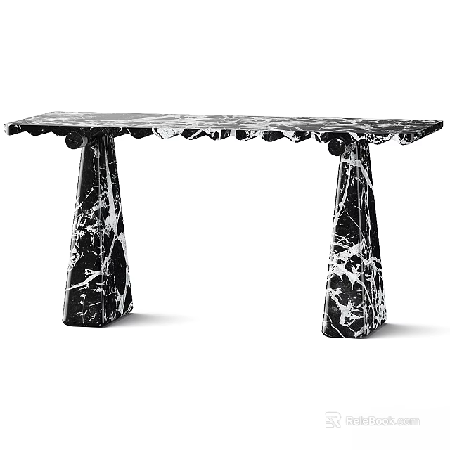 Elegant Marble Functional Table With Unique Leg Design And Smooth Surface 3d model