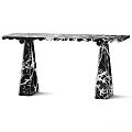 Elegant Marble Functional Table With Unique Leg Design And Smooth Surface 3d model