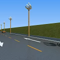 Well Designed Road Infrastructure With Ornamental Street Lamps Two Way Lanes And Green Slopes