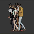 Diverse Group of People Standing Together in Modern Stylish Casual Outfits