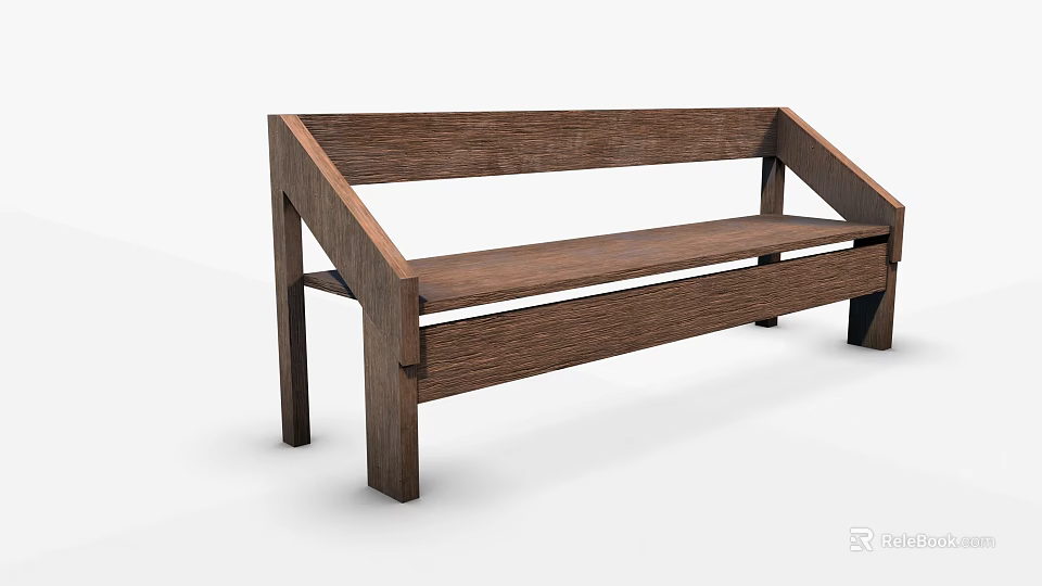 Brown Wooden Coffee Table With Modern Simple Design And Smooth Surface For Living Room 3d model 