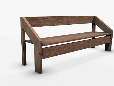 Brown Wooden Coffee Table With Modern Simple Design And Smooth Surface For Living Room 3d model