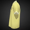 Yellow Short Sleeve Polo Shirt with White Collar Cuffs and Chest Logo
