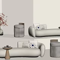 Cream style imperial concubine sofa single sofa side a few corners a few 3d model