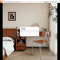 Modern-Quiet Dresser Bookshelf Computer Ornaments Combination 3d model