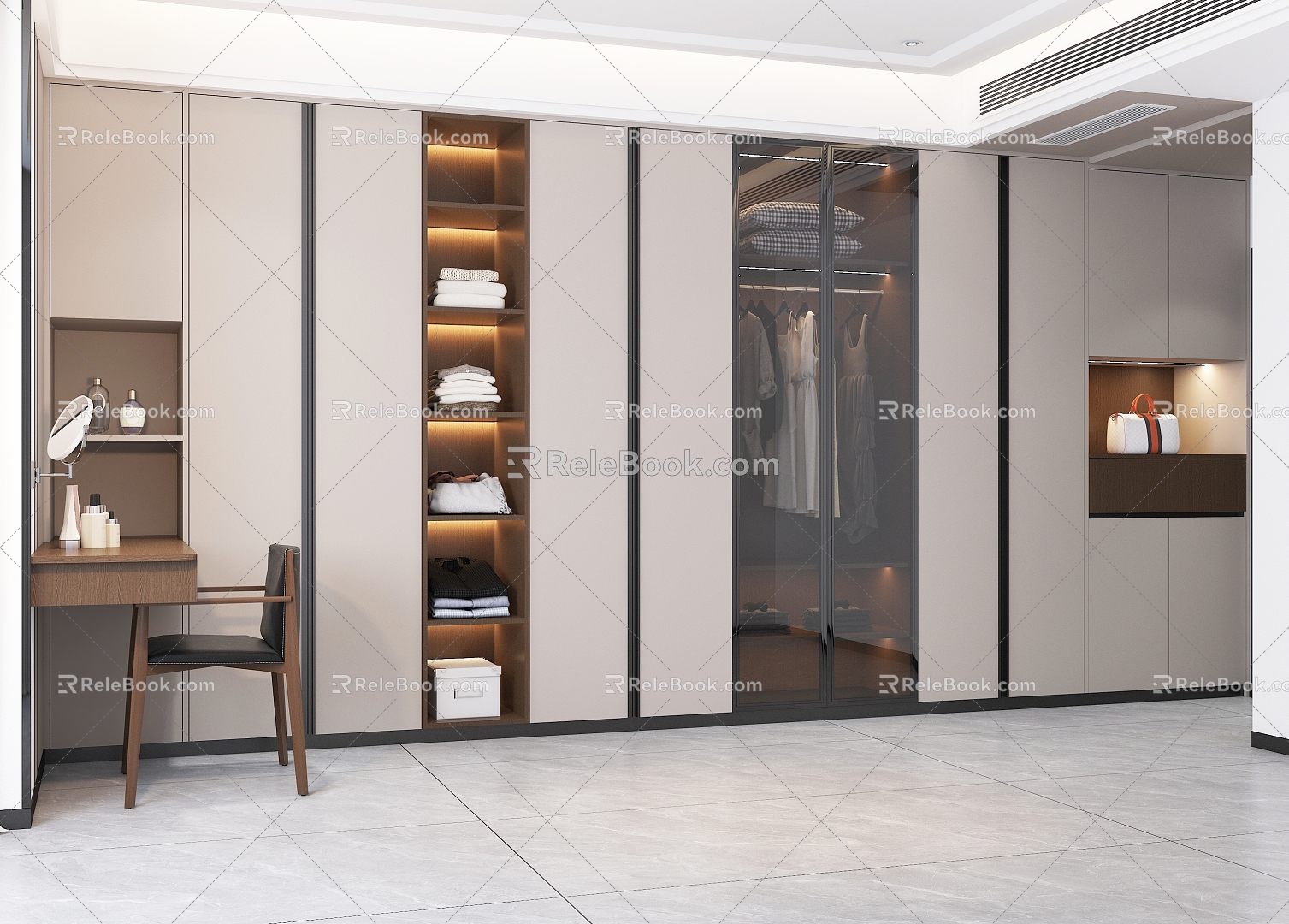 Light Luxury Wardrobe 3d model