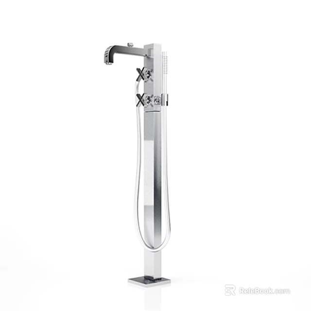 Modern Stainless Steel Faucet With Sleek Design And Chrome Finish For Sink 3d model 