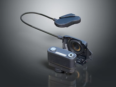 Professional Electronic Device With Flexible Cable Integrated Lens And Mounting Bracket 3d model