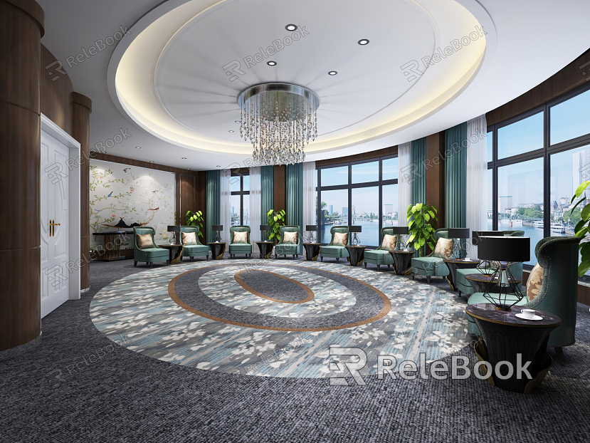 New Chinese Reception Room Conference VIP Room model