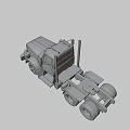 1960 s semi-trailer truck 3d model