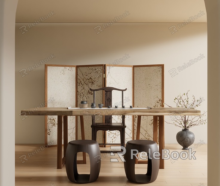 New Chinese Tea Table and Chair Tea Table and Chair Combination model