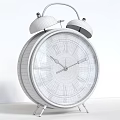 Vintage Alarm Clock With Double Bells Roman Numerals White Dial And Black Hands