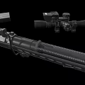 Black Sniper Rifles Detailed Showcase With Scopes Magazines And Bipods