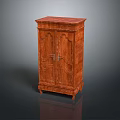 Elegant Wooden Entryway Side Cabinet With Carved Double Doors And Storage Design