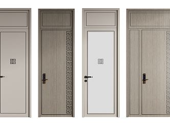 New Chinese Style Flat Door 3d model