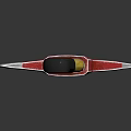 Red And Silver Axe With Yellow Black Handle On Black Background 3d model