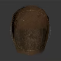 Human Head With Natural Brown Hair Wig And Realistic Texture Appearance