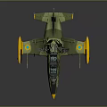 Military Aircraft Model With Green Camouflage Yellow Nose Tail And Number 137 Transparent Cockpit
