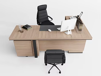 Modern Office Desk and Chair Office Desk 3d model