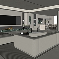 Modern Minimalist Restaurant Daping Floor Guest Restaurant Non-owner Lights Guest Restaurant Advanced Grey Guest Restaurant Black and White Grey Guest Restaurant Minimalist Sofa Coffee Table Combination 3d model