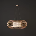 Modern Circular Pendant Lights With Wire Frame And White Lampshade Design 3d model