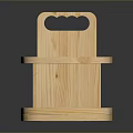 Wooden Multi Tiered Cup Holder With Handle And Circular Slots For Home Use