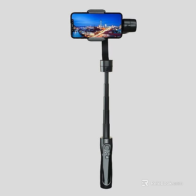 Tech Exhibition Hall Smartphone Holder Stand Adjustable With Remote Control And City View 3d model