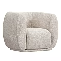 Light Gray Fabric Upholstered Single Sofa With Rounded Arms Modern Design 3d model