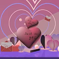 Pink Romantic Scene Featuring Heart Decorations Envelope And Just Say Yes Text