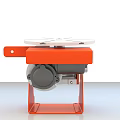 Orange Industrial Equipment With Round White Turntable And Motorized Sturdy Base