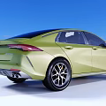 Green Modern Sedan With Sleek Body Design Sporty Front Grille Headlights And Alloy Wheels