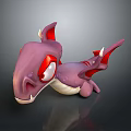 Purple Dragon Character 3D Model with Red Eyes Red Wings and Light Colored Body
