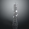 Wireless Communication Tower Equipment With Steel Frame And Multiple Disc Antennas