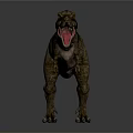 Realistic 3D T Rex Dinosaur Standing with Open Mouth and Textured Skin