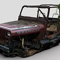 Rusted Jeep Wrangler Abandoned Vehicle With Overgrown Vines And Damaged Body