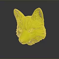 Realistic Fox Head 3D Model With Orange Fur Yellow Eyes Upright Ears And Reflection
